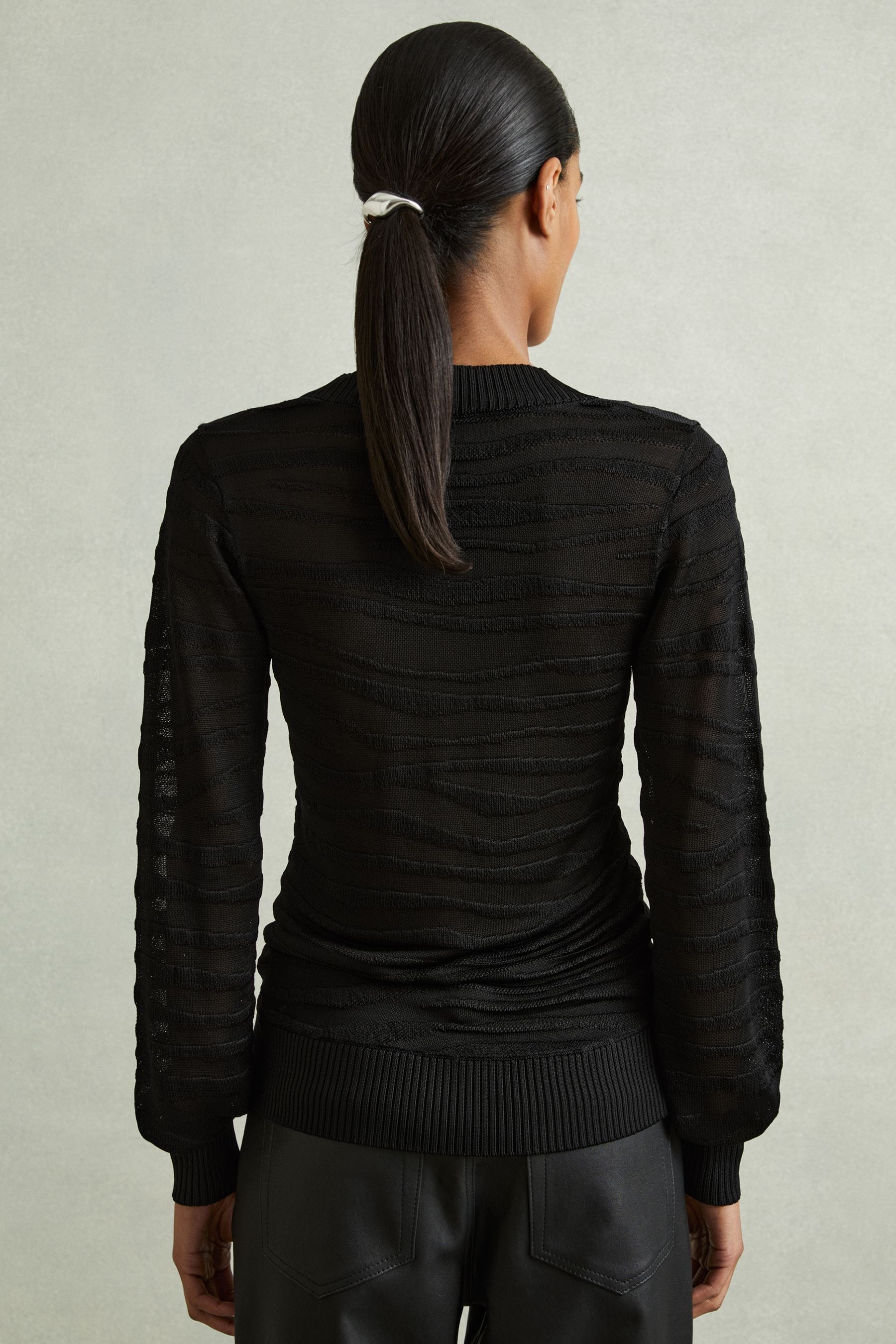 Buy Reiss Black Zana Striped V Neck Jumper from Next Armenia