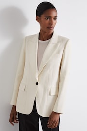 Reiss Ivory Maeve Atelier Single Breasted Suit Jacket with Virgin Wool - Image 1 of 6