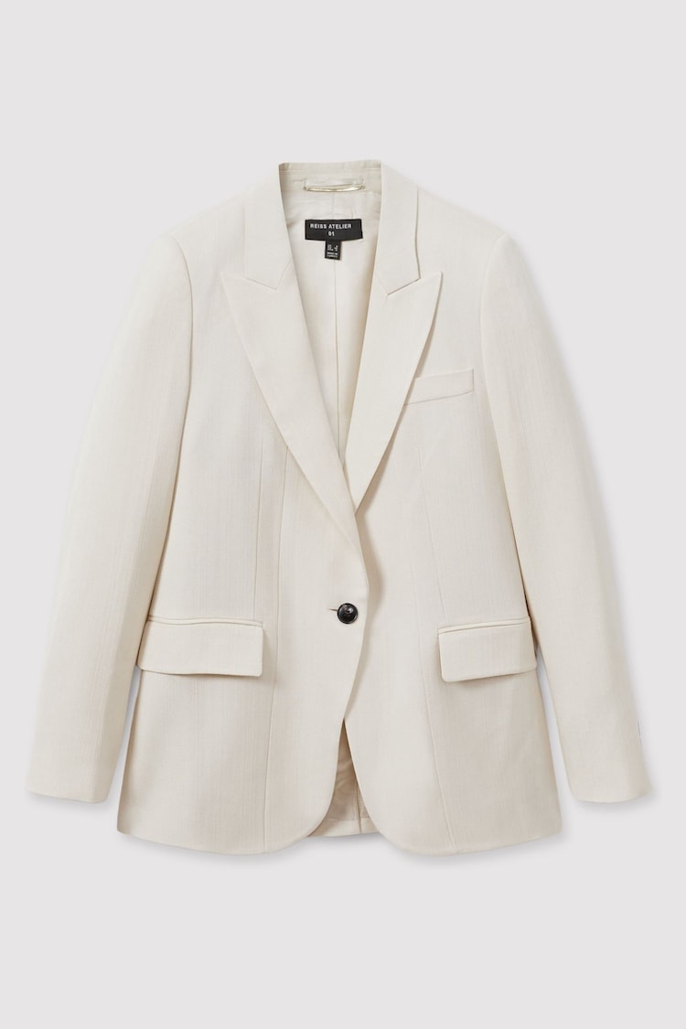 Reiss Ivory Maeve Atelier Single Breasted Suit Jacket with Virgin Wool - Image 2 of 6