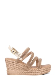 Pavers Brown Embellished Platform Espadrilles - Image 1 of 5