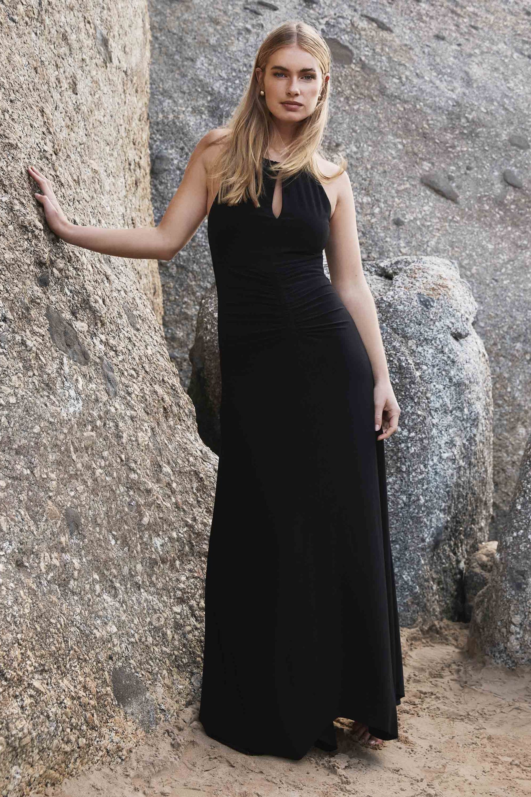 Buy Forever New Black Whitney Gathered Midi Dress from the Next UK online shop