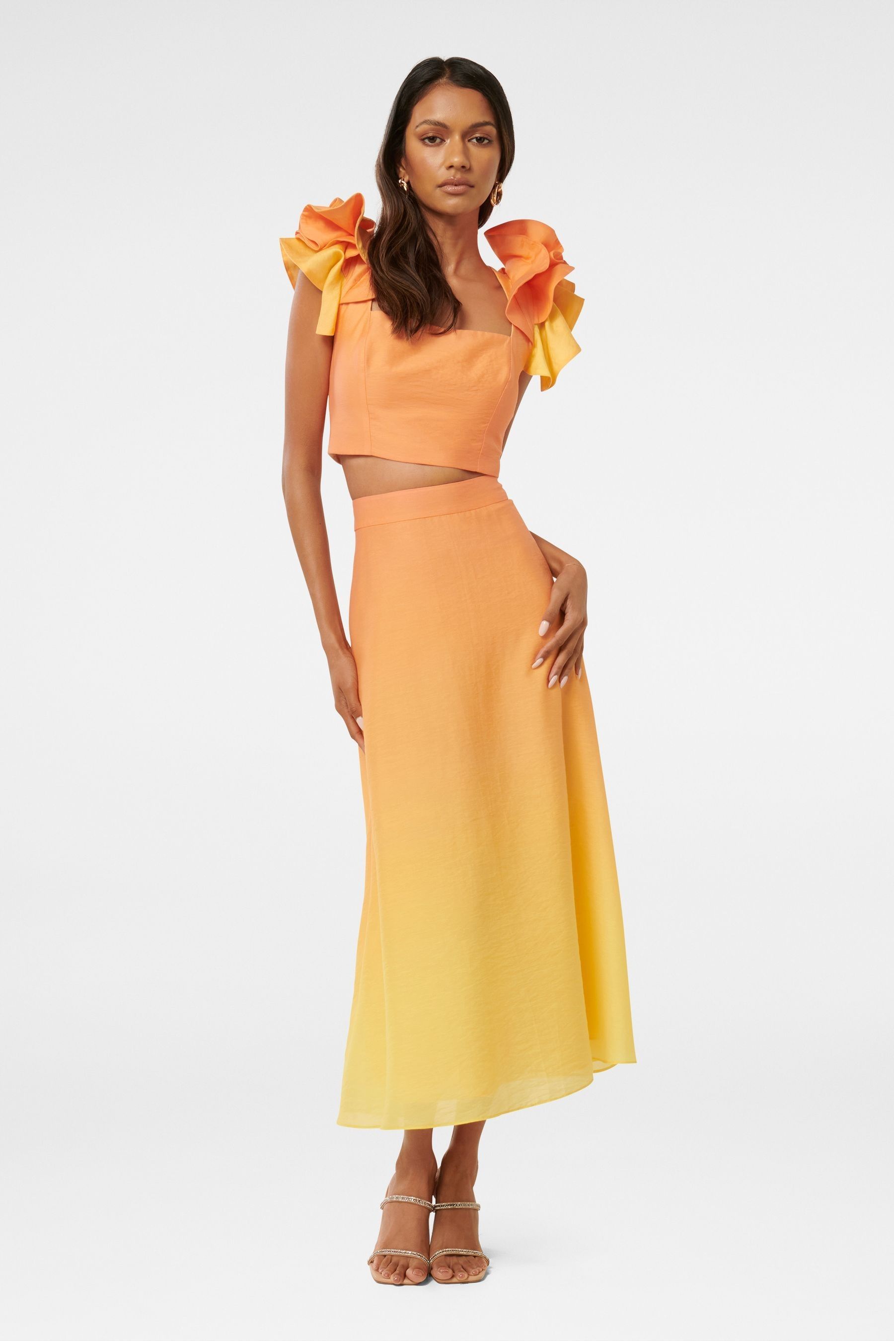 Buy Forever New Yellow Celeste Petite Formal Midi Skirt from Next Luxembourg