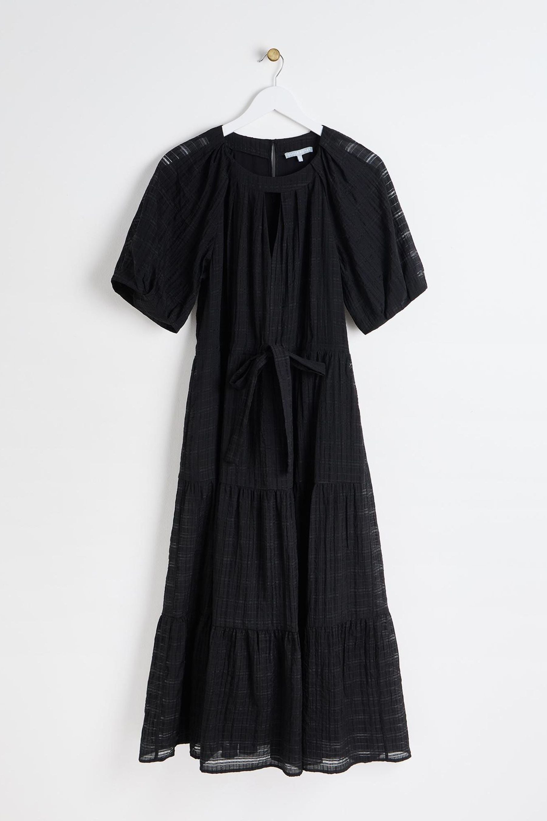 Buy Oliver Bonas Black Textured Midi Dress from the Next UK online shop