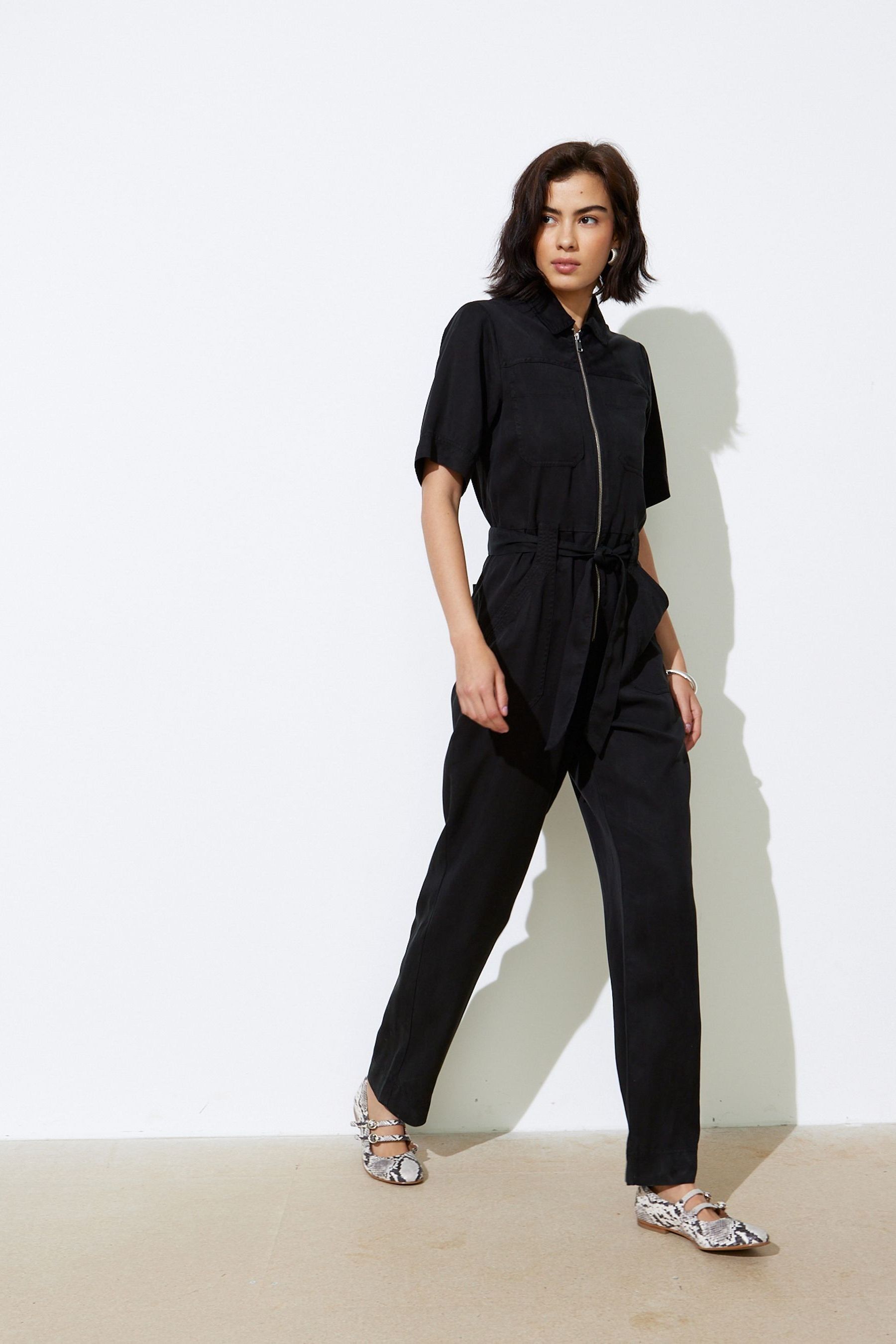 Buy Oliver Bonas Black Zip Through Jumpsuit from the Next UK online shop