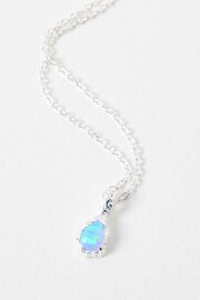 Oliver Bonas Blue Mary Molten Synthetic Opal Silver Pendant Necklace - Image 3 of 5