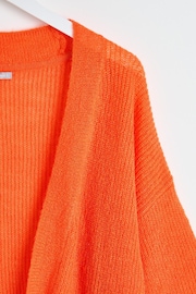 Oliver Bonas Orange Relaxed Metallic Trim Knitted Cardigan - Image 4 of 6