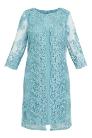 Gina Bacconi Blue Jill Embroidered Lace Mock Jacket Dress - Image 5 of 5