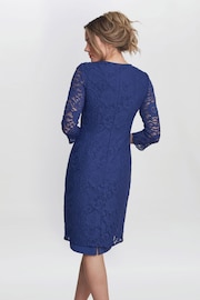 Gina Bacconi Blue Clarabelle Mock Lace Jacket And Crepe Dress - 圖片 3，共 6