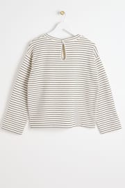 Oliver Bonas Black Stripe Wide Sleeve Sweatshirt - Image 5 of 8