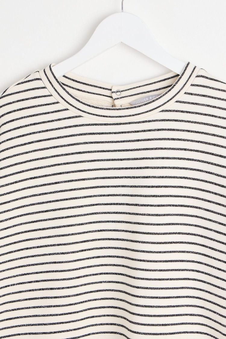 Oliver Bonas Black Stripe Wide Sleeve Sweatshirt - Image 8 of 8