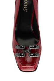 Lotus Red Block Heel Court Shoes - Image 4 of 4