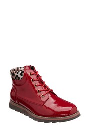 Lotus Red Patent Ankle Boots - Image 1 of 4