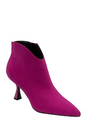 Lotus Pink Kitten Heel Zip Up Ankle Boots - Image 1 of 4