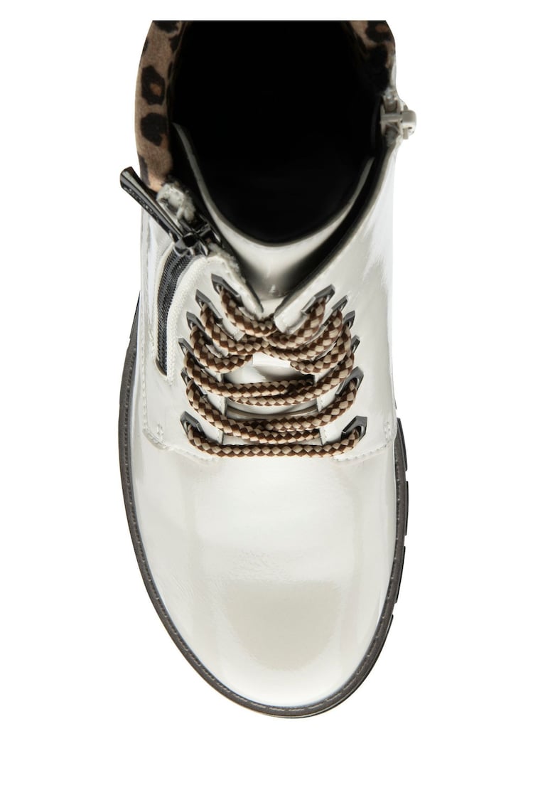 Lotus White Patent Ankle Boots - Image 4 of 4