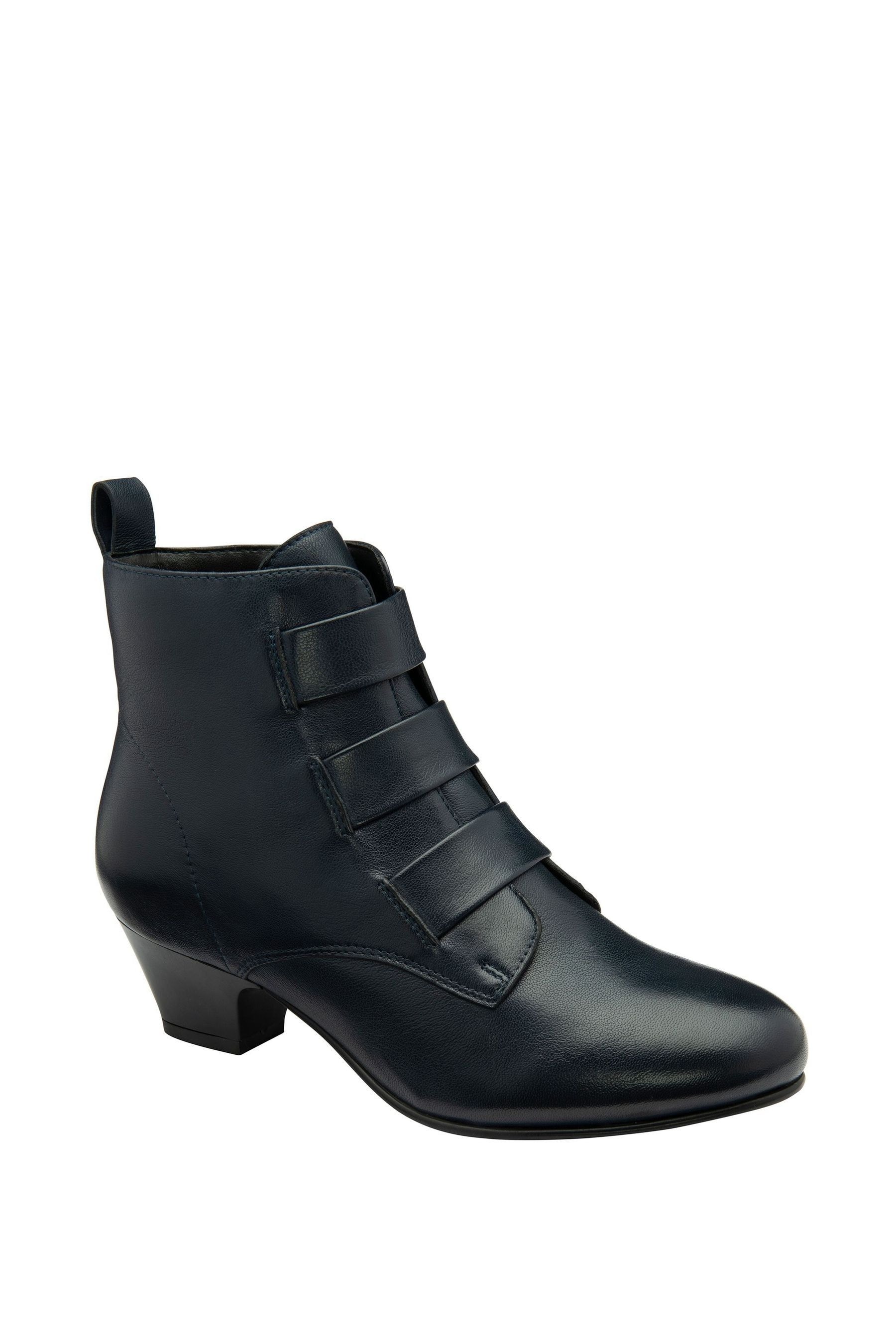 Buy Lotus Blue Leather Block Heel Ankle Boots from Next Ireland