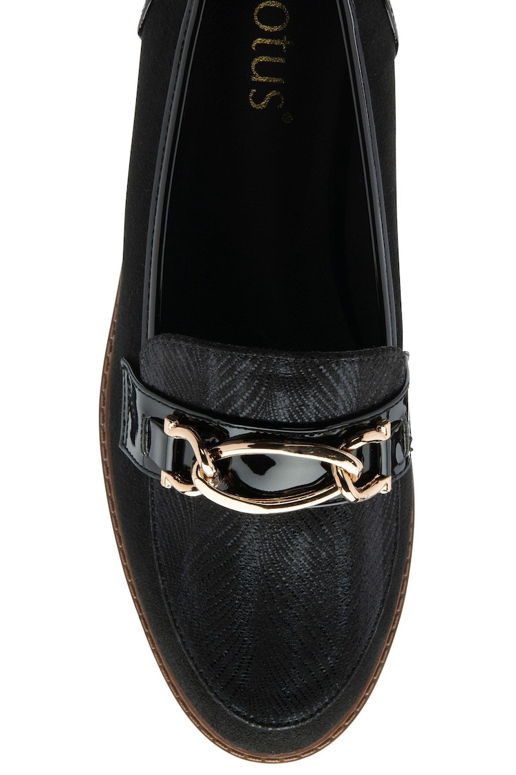 Lotus Black Cleated Sole Loafers - Image 4 of 4