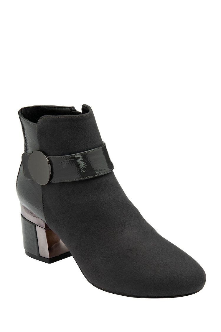 Lotus Grey Heeled Ankle Boots - Image 1 of 4