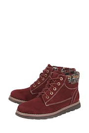 Lotus Red Zip-Up Ankle Boots - Image 2 of 4