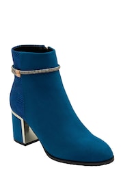 Lotus Blue Heeled Ankle Boots - Image 1 of 4