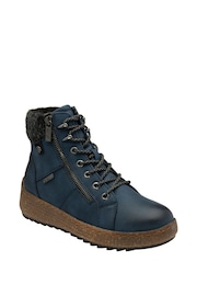 Lotus Blue Zip Up Flat Ankle Boots - Image 1 of 4