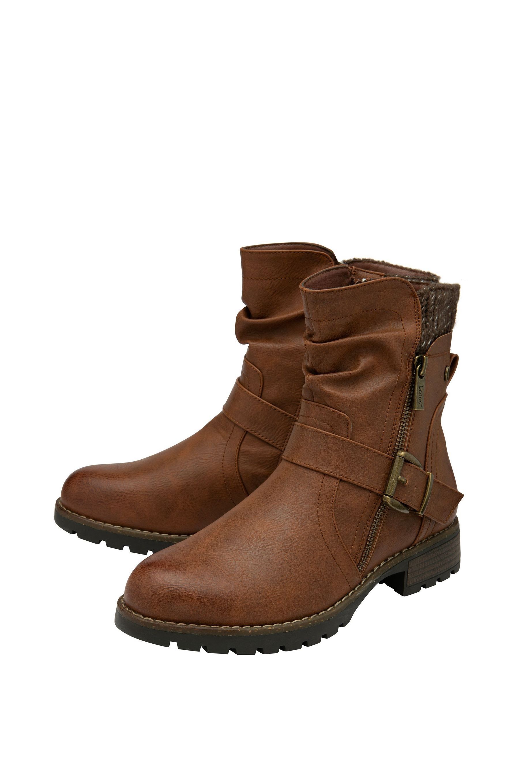 Lotus Brown Mid Calf Boots 8 EU 42 Womens