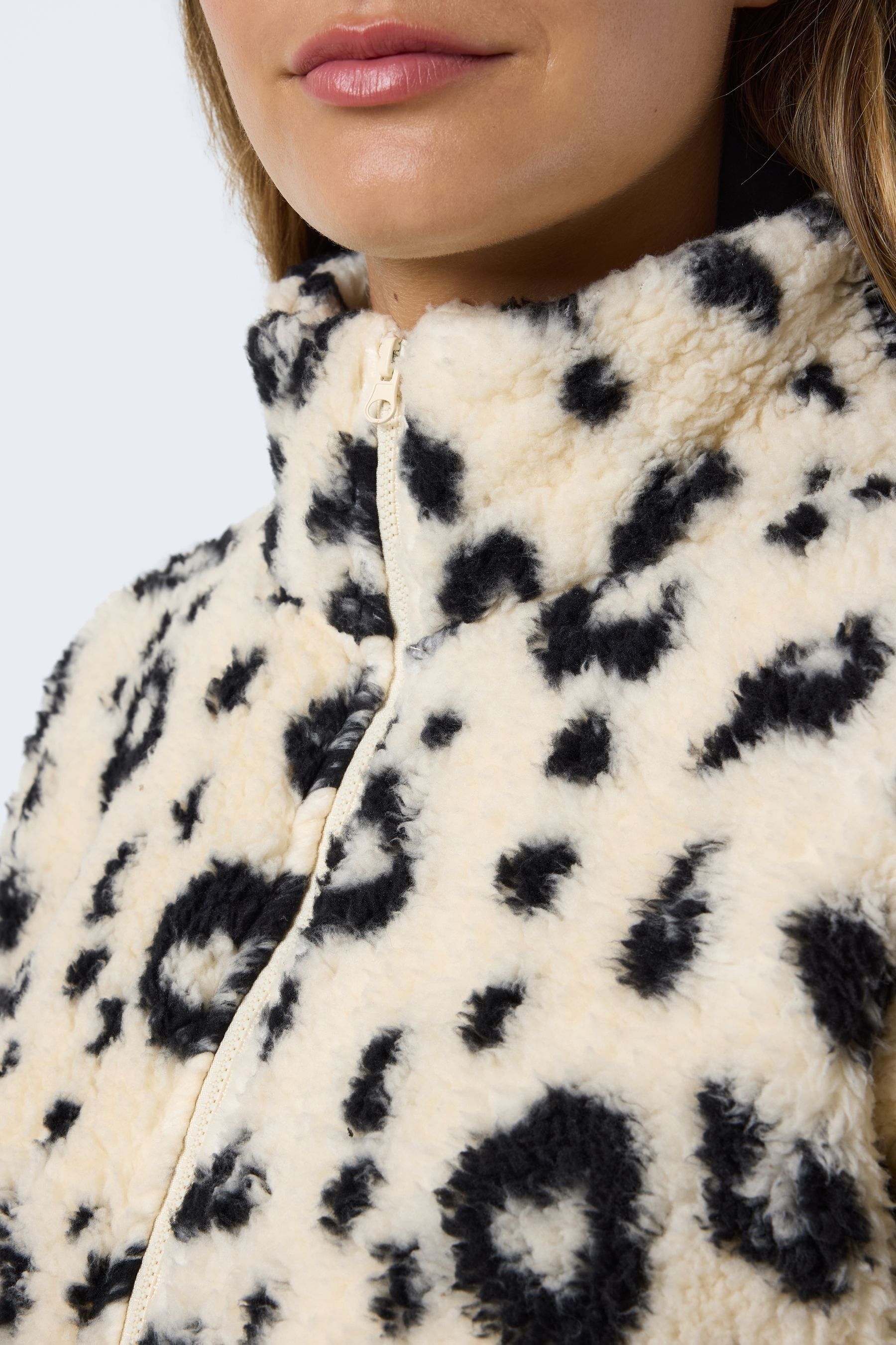 Buy NOISY MAY Leopard Print Zip Front Teddy Fleece Jacket Next Ukraine