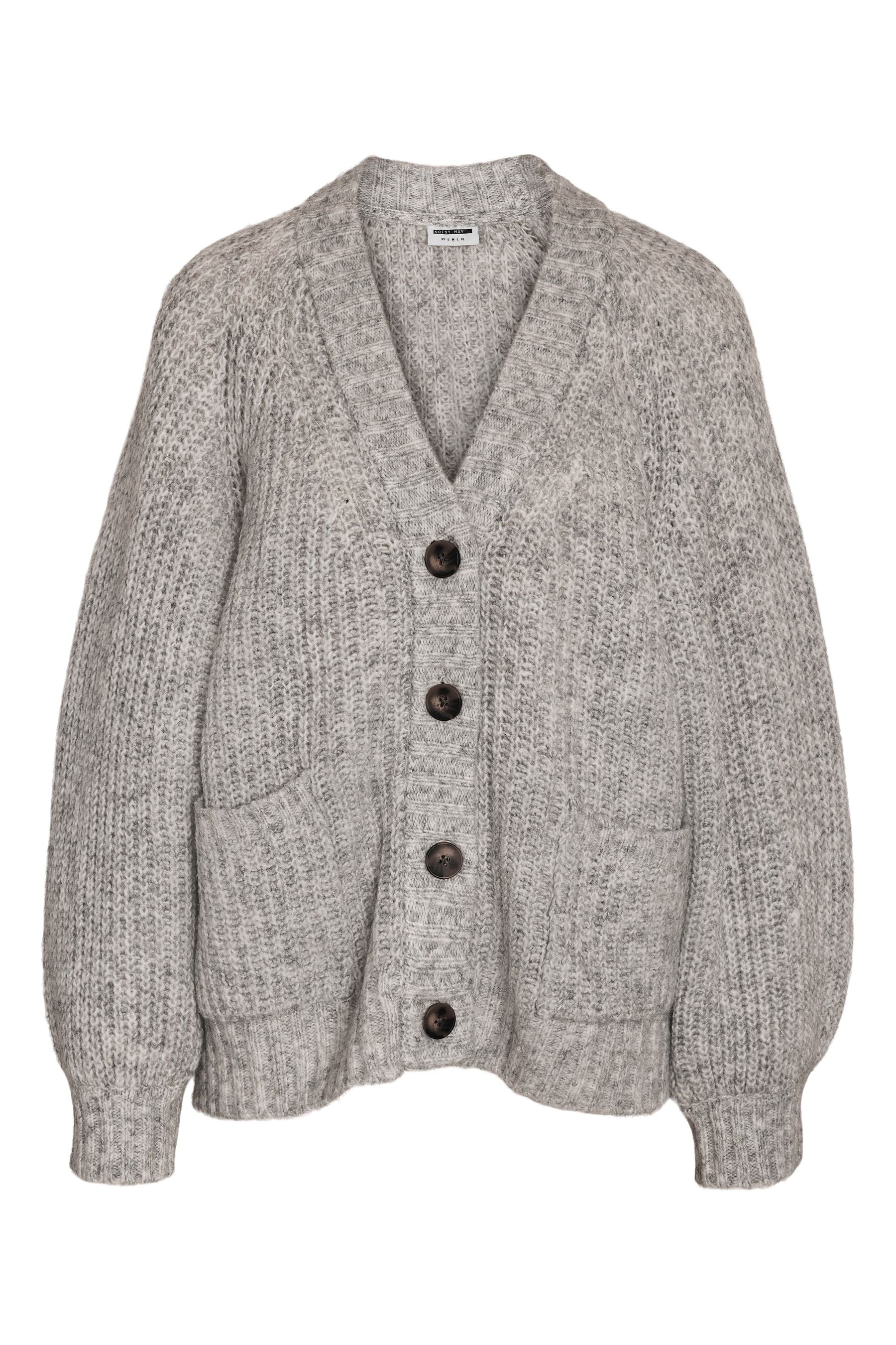 Buy NOISY MAY Grey Long Sleeve Knitted Button Down Cardigan from Next Belgium
