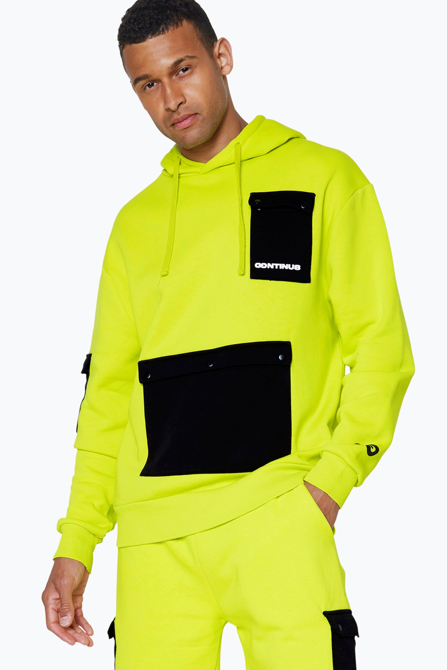 Buy Hype. Yellow CONTINU8 Unisex Cargo Pocket Boxy Hoodie from Next Luxembourg