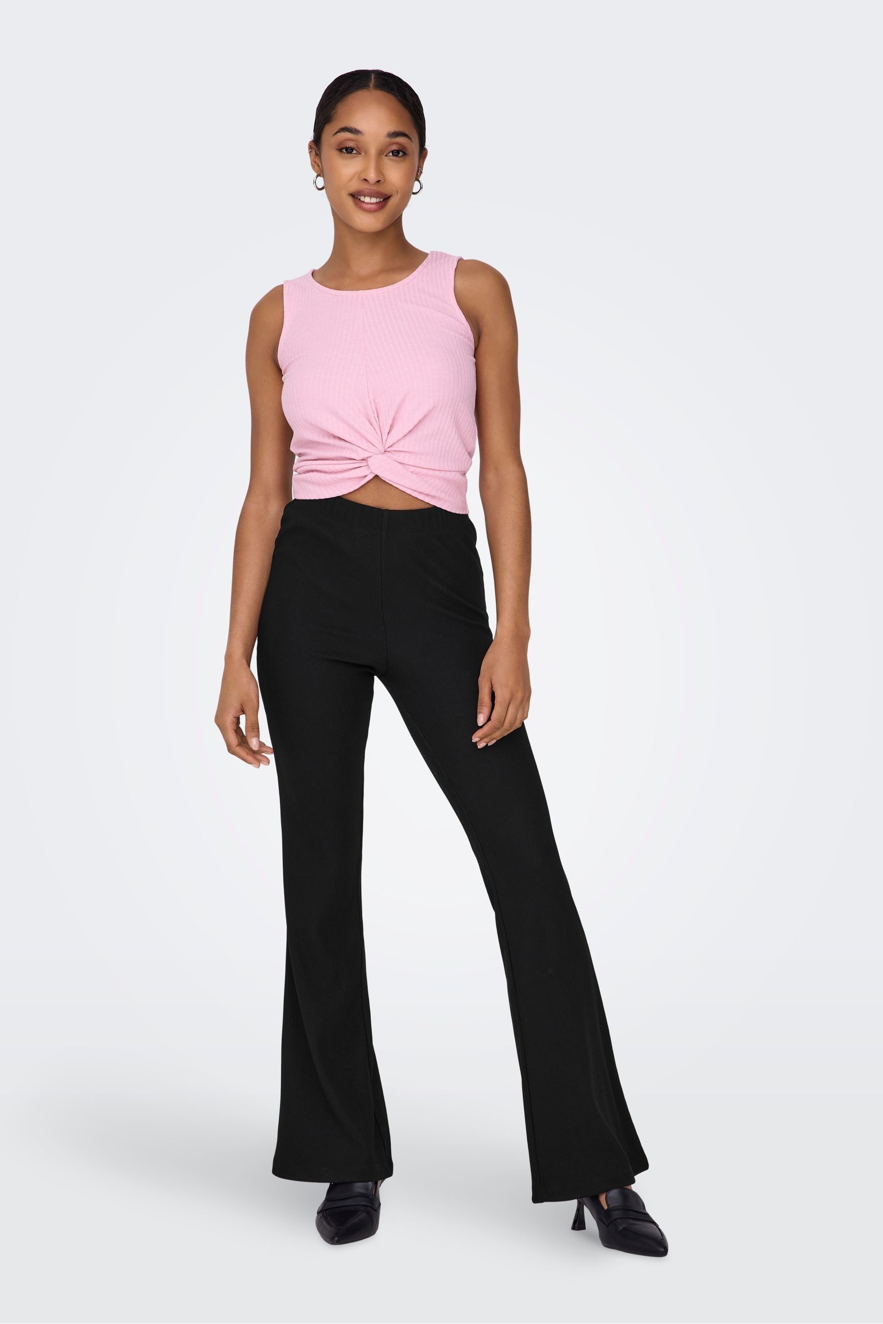 Black ribbed trousers top