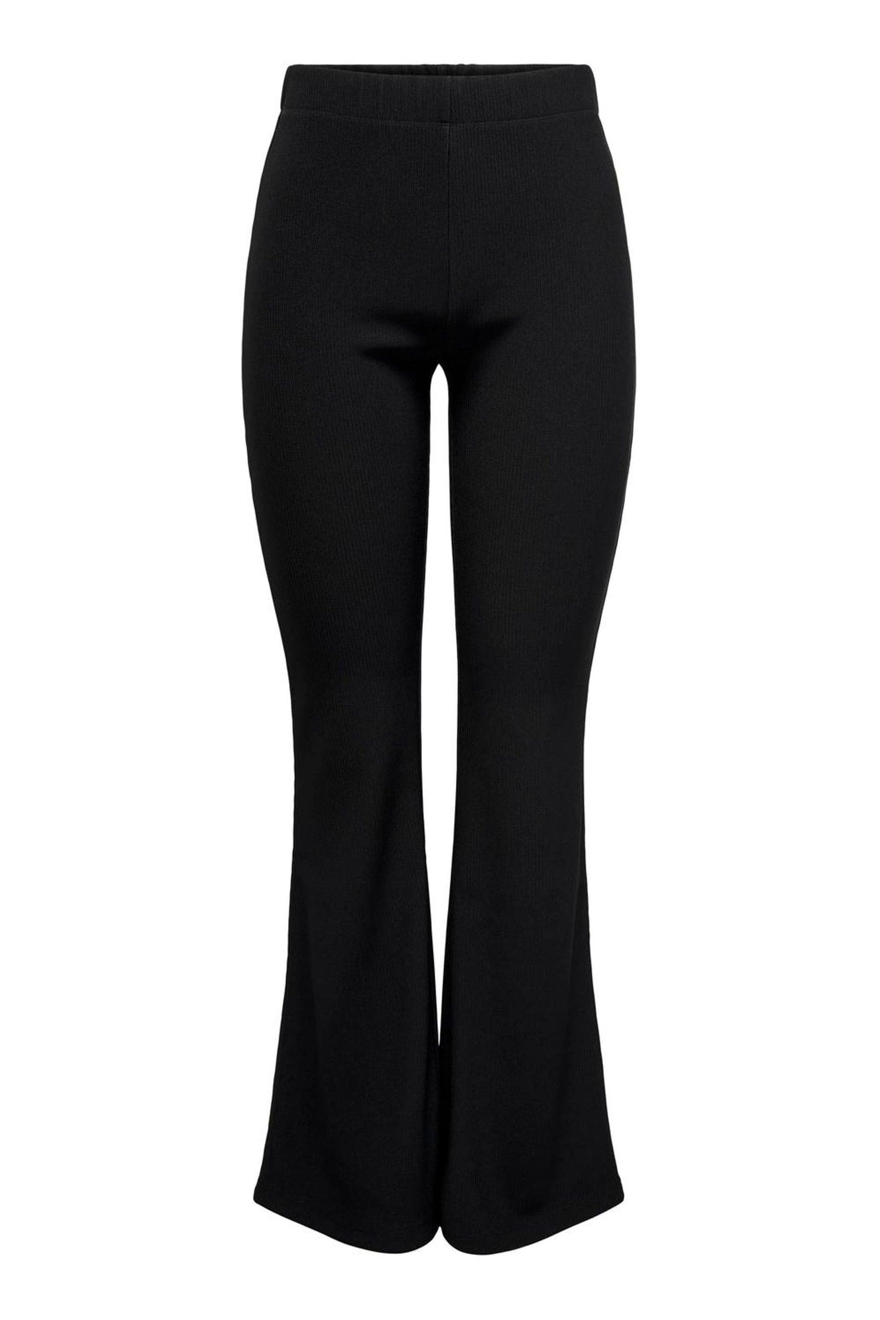 Black ribbed trousers store
