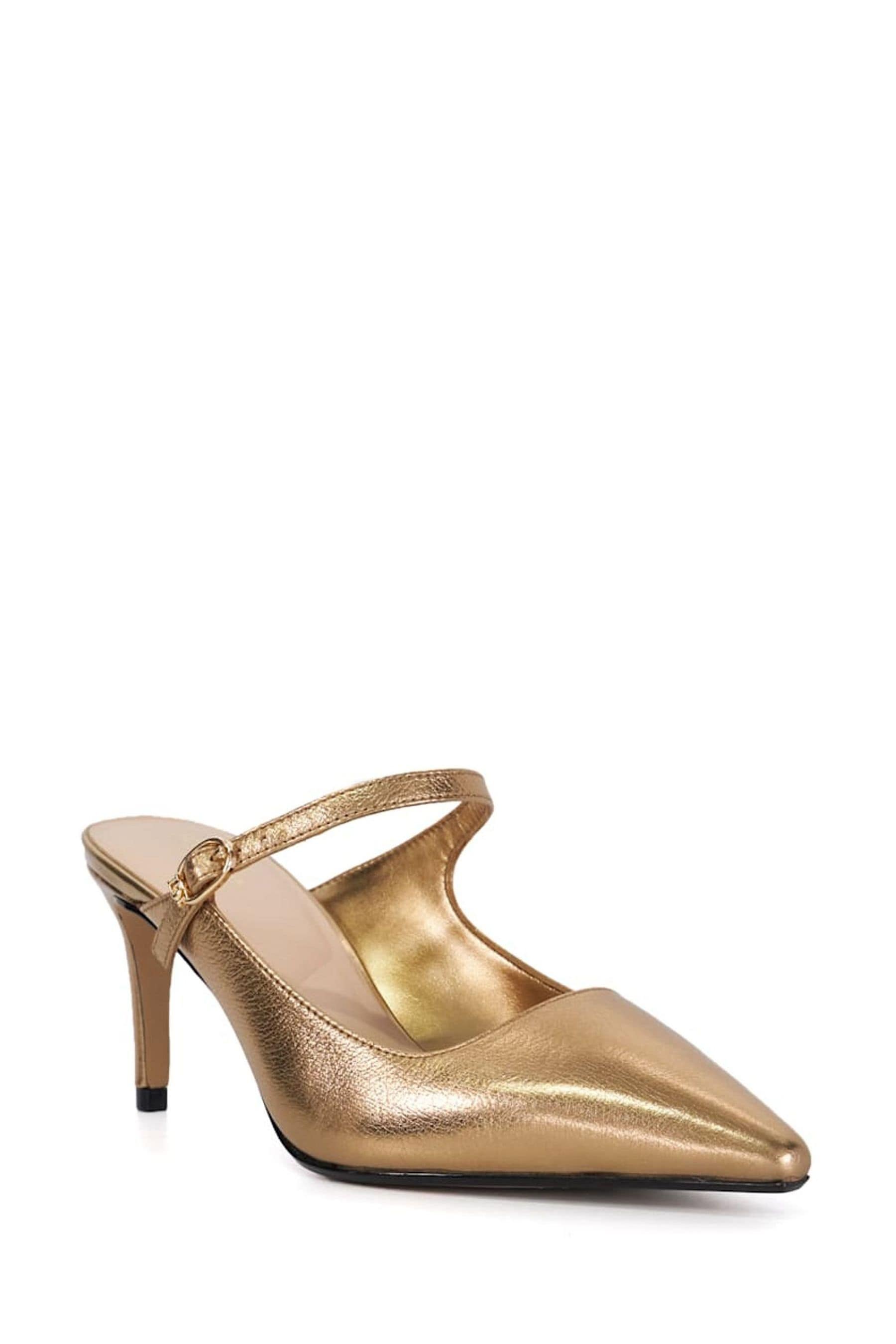Dune gold mules best sale