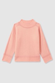 Reiss Pink Geo Contrast Jumper with Wool - Image 2 of 4