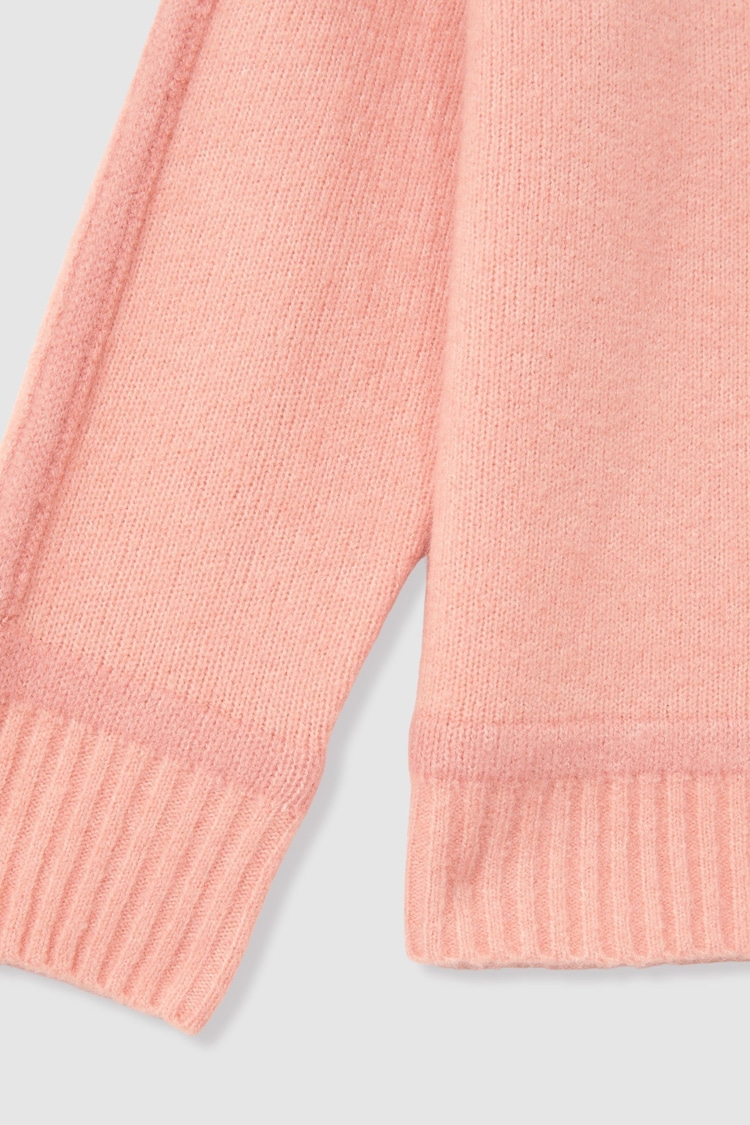 Reiss Pink Geo 9-13 yrs Wool-Blend Contrast Jumper - Image 4 of 4