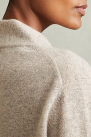 Reiss Oatmeal Mia 100% Cashmere V-Neck Jumper - Image 4 of 6