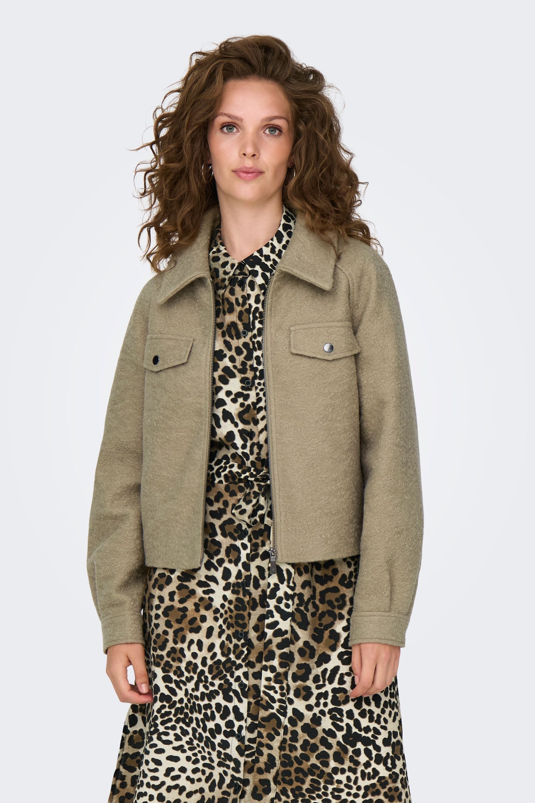 Buy JDY Natural Zip Through Boucle Jacket from the Next UK online shop