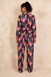 Their Nibs Navy Tropical Tiger 100% Cotton Long Traditional Pyjamas Set - Image 2 of 4