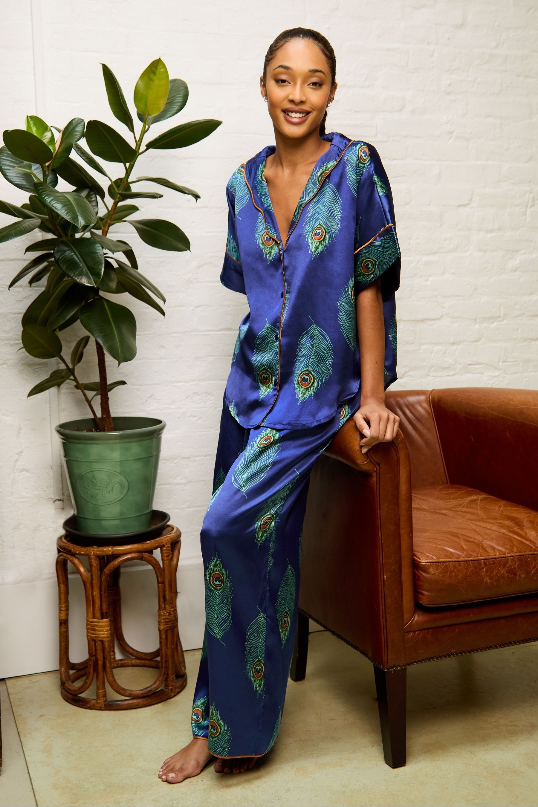 Navy pyjamas set hot sale