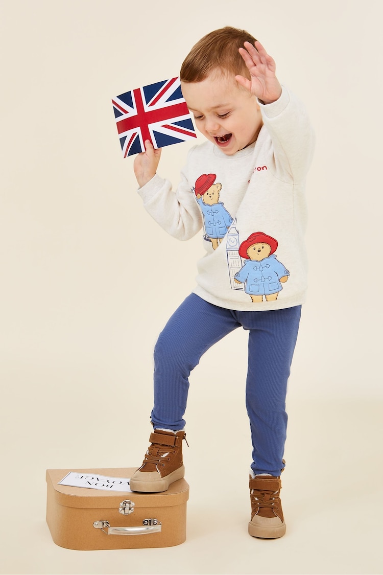 JoJo Maman Bébé Natural Paddington Appliqué Sweatshirt & Leggings Set - Image 2 of 7