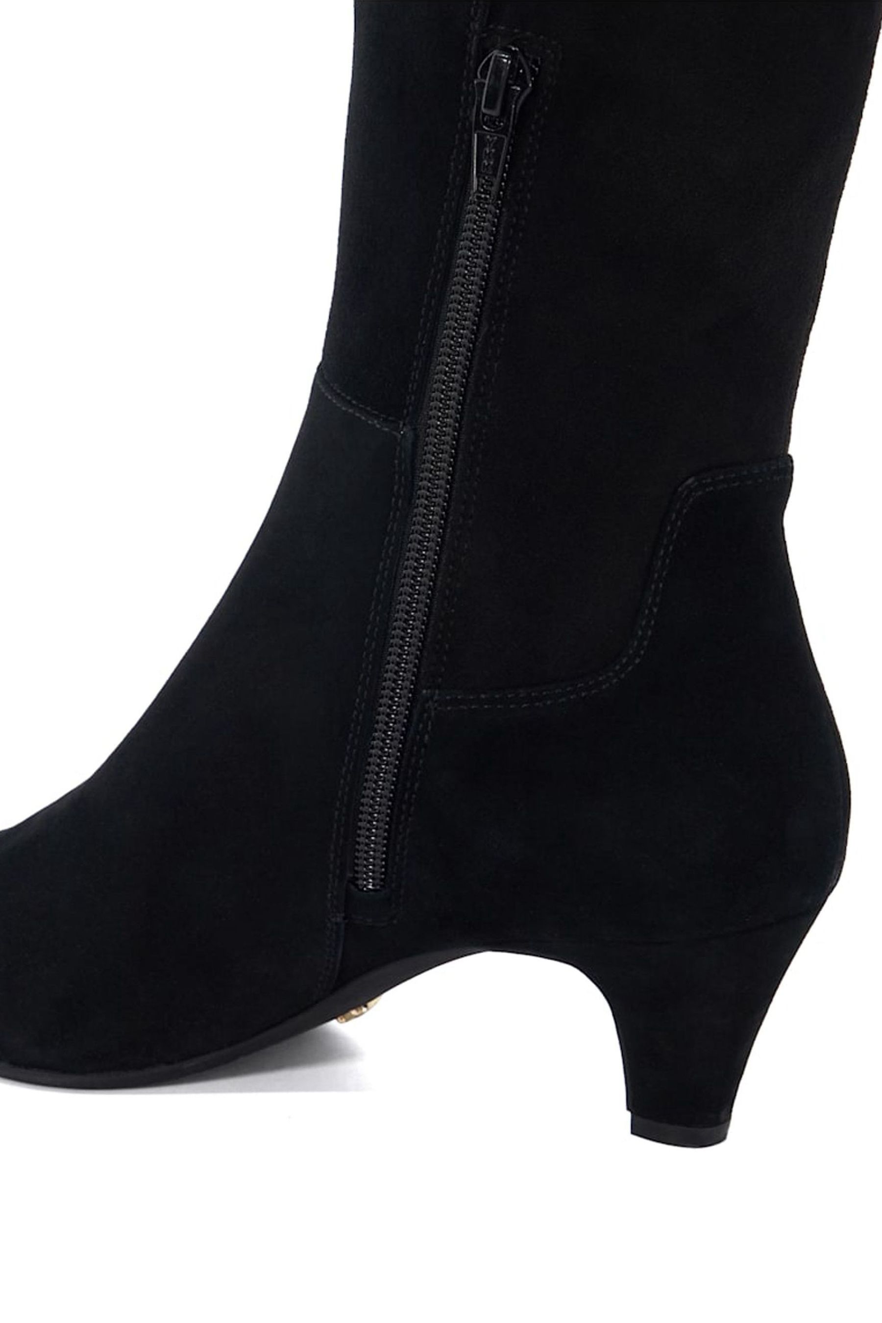 Kitten heel long black boots shop