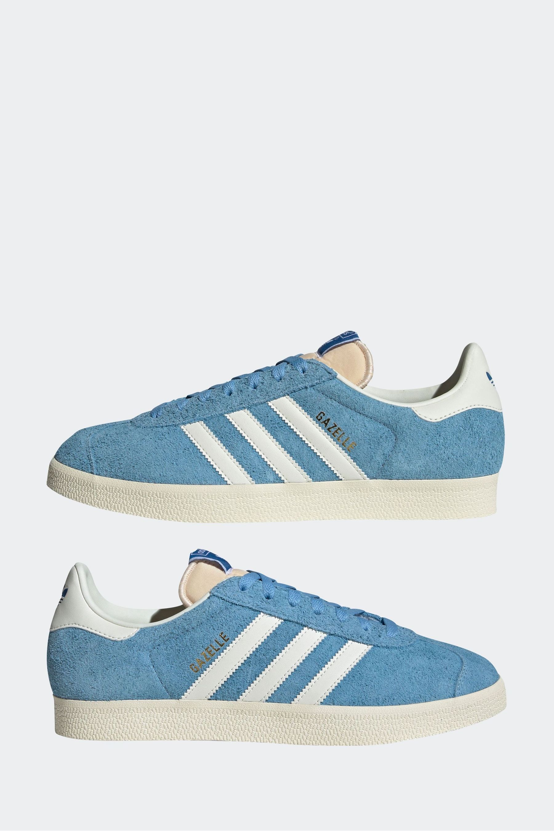 Adidas blue gazelle trainers on sale