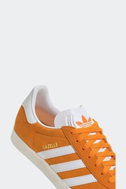 adidas Originals Orange/White Gazelle Trainers - Image 8 of 9