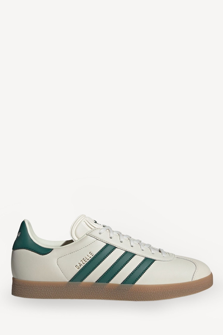 adidas Originals Beige/Green Gazelle Trainers - Image 1 of 6