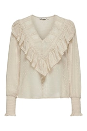 ONLY Cream Dobby Frill Top - Image 3 of 4