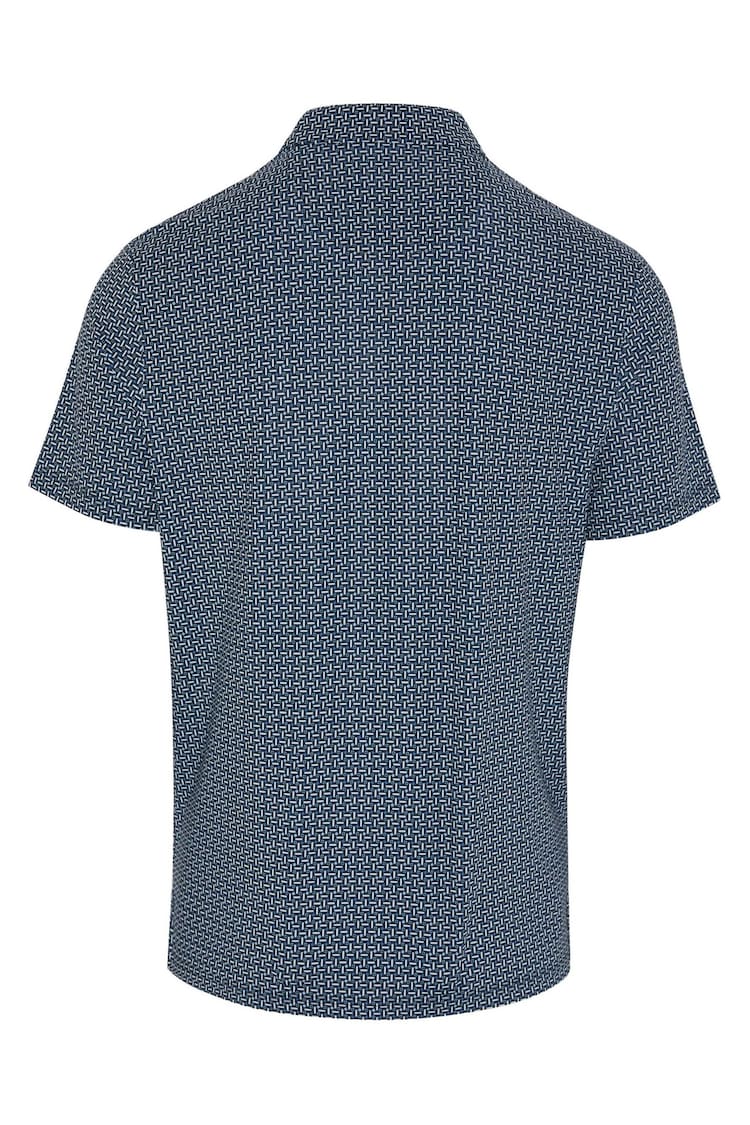 Original Penguin Golf Micro Geo Print Blue Polo Shirt - Image 5 of 5