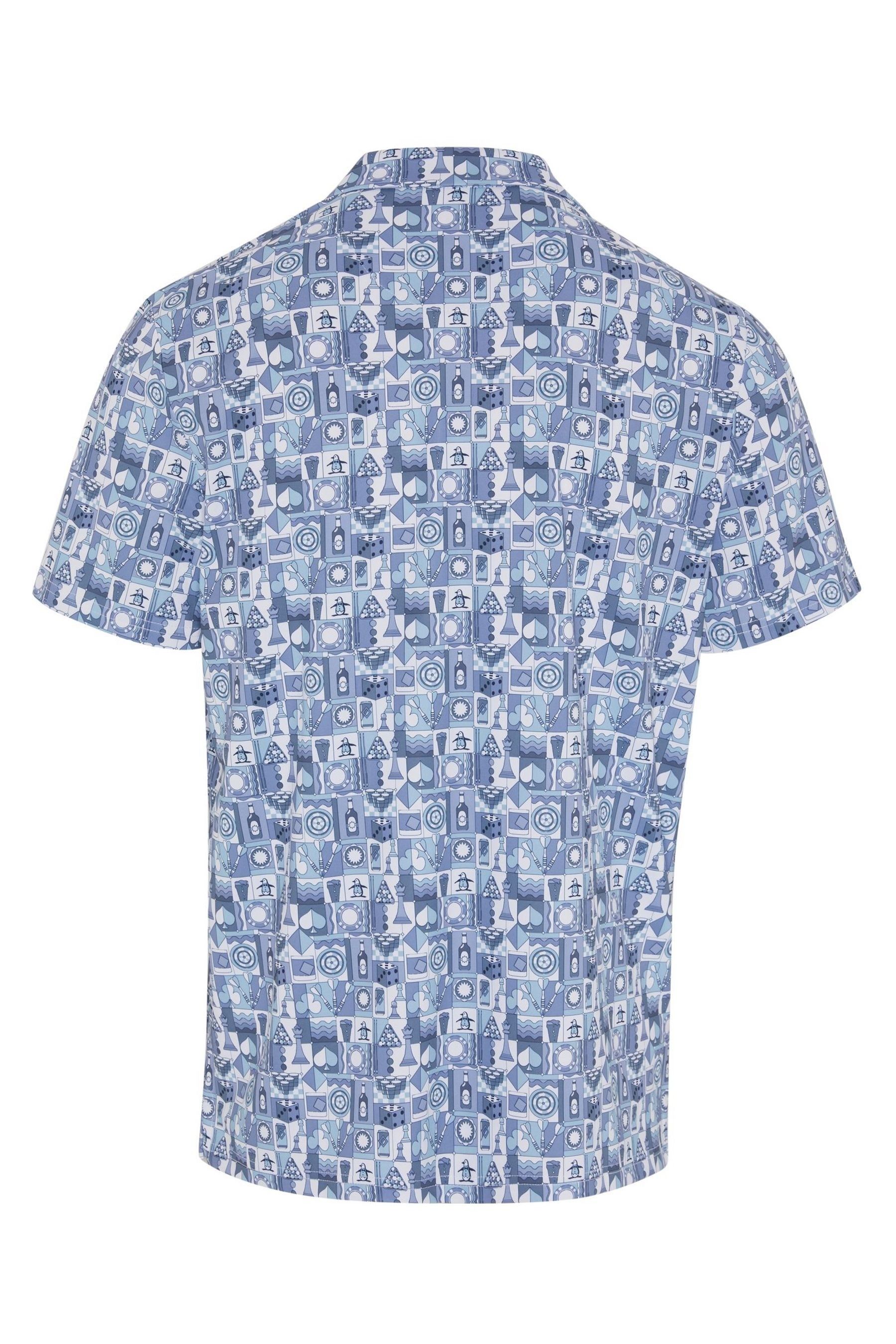 Buy Original Penguin Golf All Over Novelty Grid Blue Polo Shirt from Next Mexico