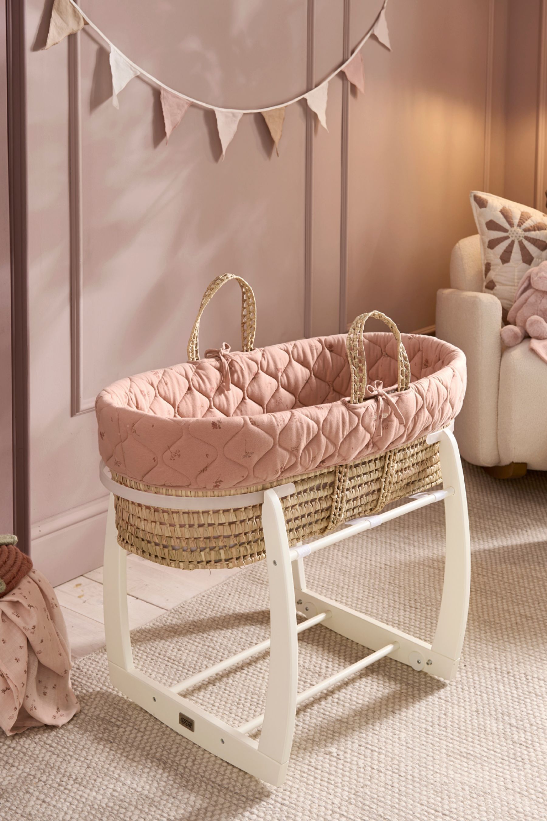 Buy Mamas Papas Pink Welcome To The World Wildflower Moses Basket from the Next UK online shop
