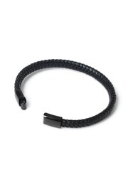 DCK Mens Genuine Plait Leather Black Wristwear Black Bracelet - Image 2 of 3