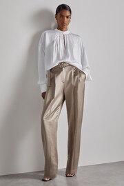 Reiss Off White Noemie Atelier Keyhole-Neck Top - Image 3 of 7