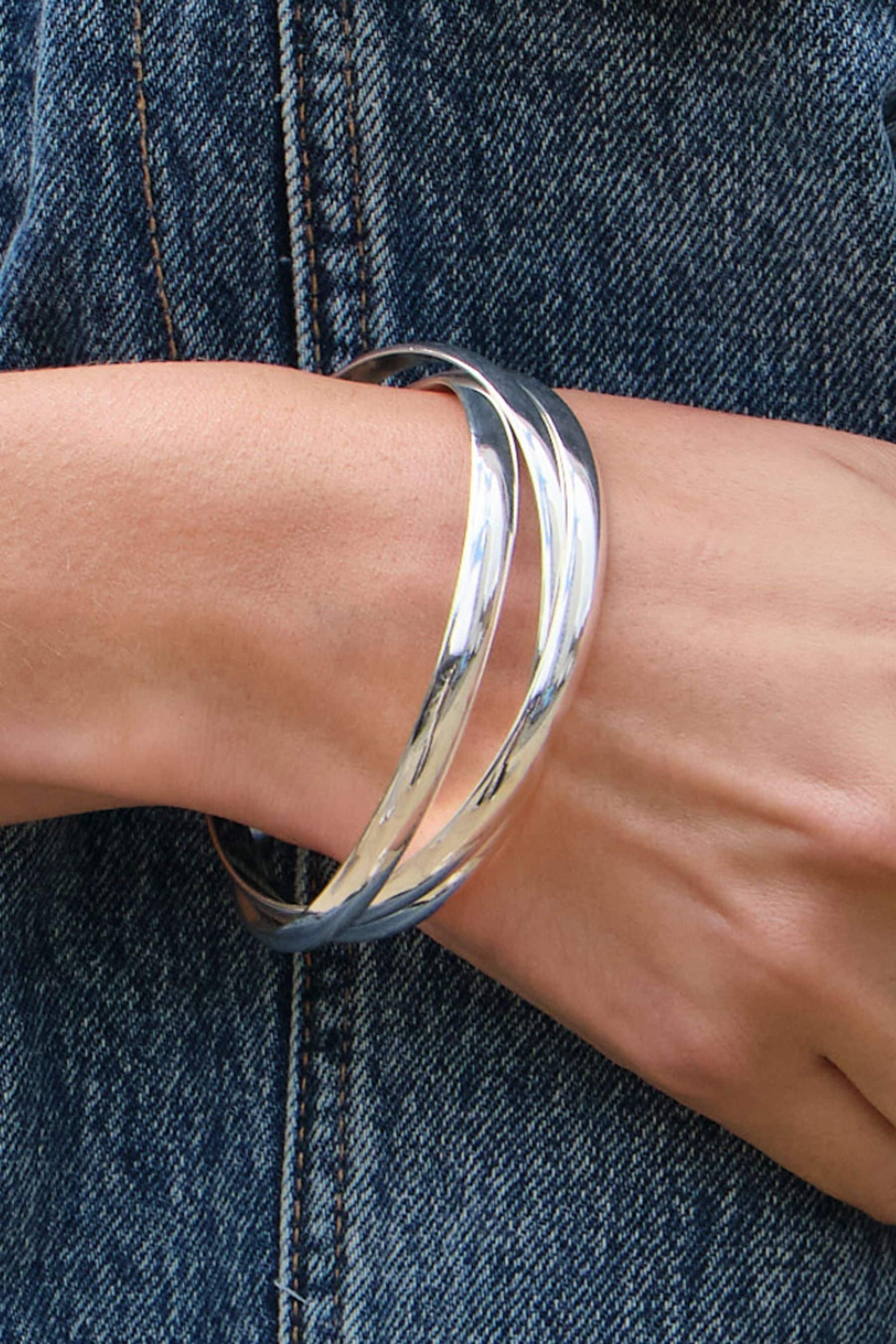 Buy Jon Richard Silver Plated Interlock Bangles from the Next UK online shop