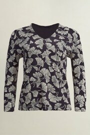 Hobbs Blue Chrome Aimee Printed Top - Image 4 of 4